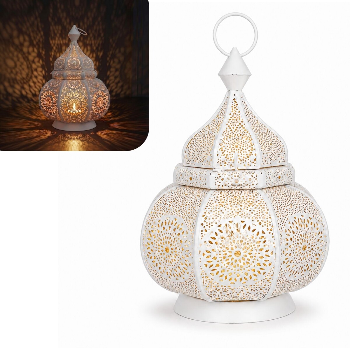 Orientalisches Windlicht Ziva handgefertigt aus Metall in We