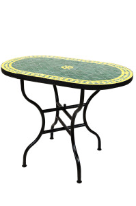 Marokkanischer Mosaiktisch Bilbao Grün Gelb 100x60cm...