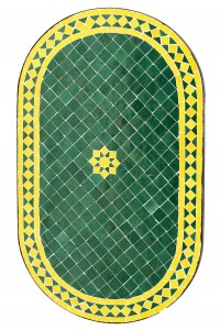 Marokkanischer Mosaiktisch Bilbao Grün Gelb 100x60cm...