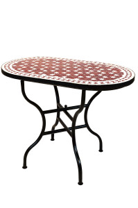 Marokkanischer Mosaiktisch Estrella Bordeaux Weiss...