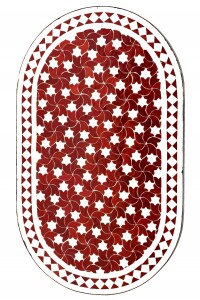 Marokkanischer Mosaiktisch Estrella Bordeaux Weiss...
