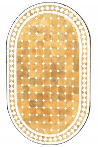 Marokkanischer Mosaiktisch Marrakesch Beige Weiss...