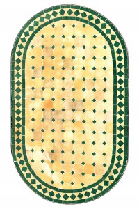 Marokkanischer Mosaiktisch Marrakesch Beige Grün...