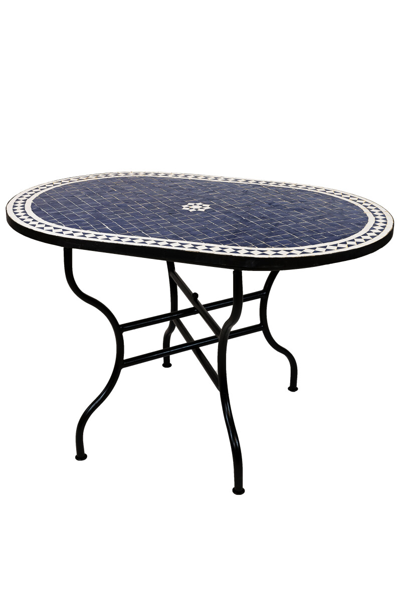 Marokkanischer Mosaiktisch Bilbao Blau W box