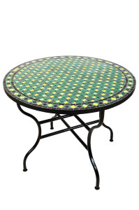 Marokkanischer Mosaiktisch Giralda Grün Gelb Schwarz...