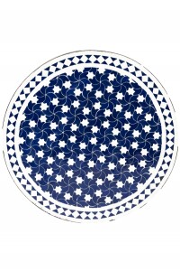 Marokkanischer Mosaiktisch Estrella Blau Weiss 80cm |...