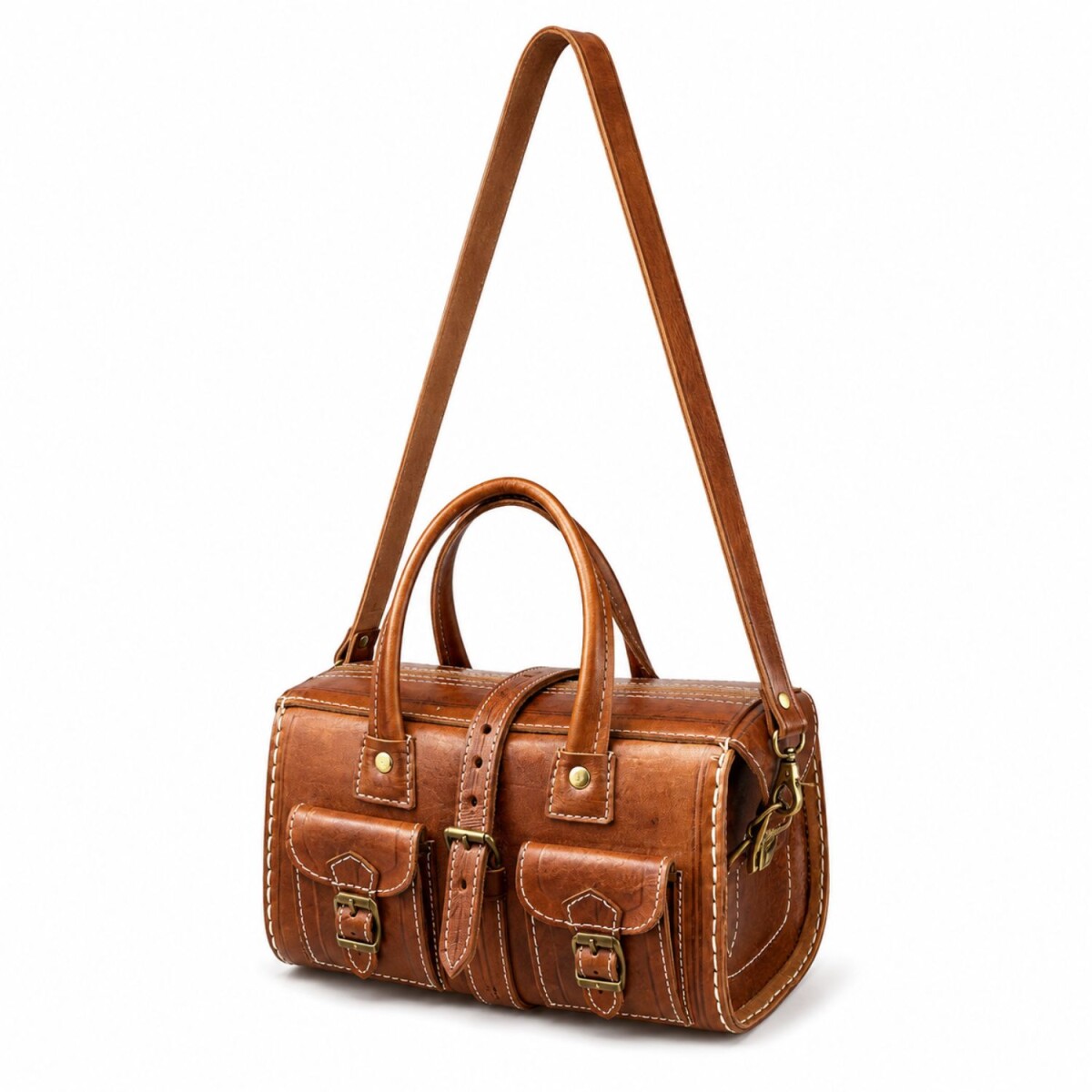 Ledertasche Romy handgefertigt braun Vintage Leder 30x18x17 