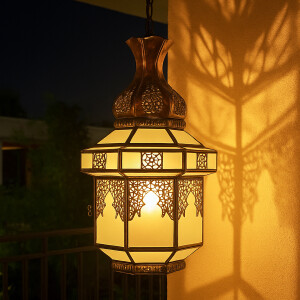 Hängeleuchte Nebi Weiß 45cm | Orientalische...