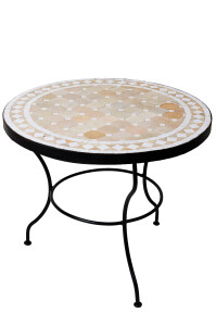 Marokkanischer  Mosaiktisch Marrakesch Beige Weiss, 60cm,...