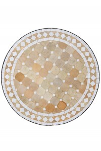 Marokkanischer  Mosaiktisch Marrakesch Beige Weiss, 60cm,...