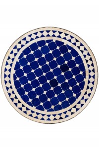 Marokkanischer  Mosaiktisch Marrakesch Blau Beige, 60cm,...