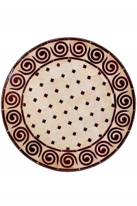 Marokkanischer Mosaiktisch Spirale Beige Bordeaux, 60cm,...