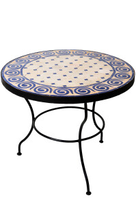 Marokkanischer Mosaiktisch Spirale Beige Blau, 60cm, 45cm...