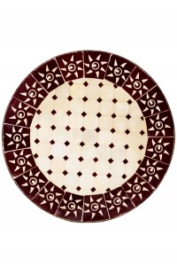 Marokkanischer Mosaiktisch Sonne Beige Bordeaux, 60cm,...