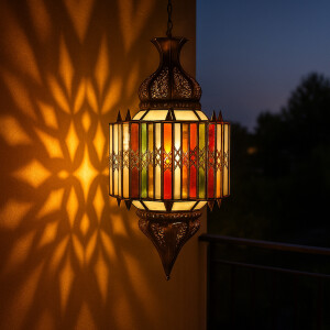 Hängeleuchte Asham Bunt 60cm | Orientalische Lampe...