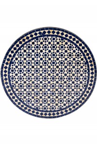 Marokkanischer Mosaiktisch Albaicin Beige Blau, 80cm,...