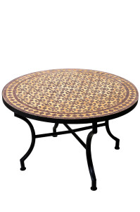 Marokkanischer Mosaiktisch Albaicin Beige Bordeaux...