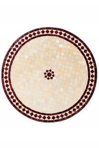 Marokkanischer Mosaiktisch Bilbao Beige Bordaux  80cm ,...