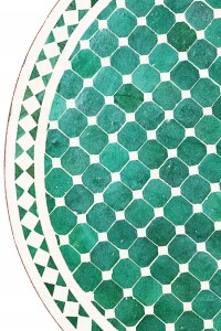 Marokkanischer Mosaiktisch Marrakesch Grün Beige...