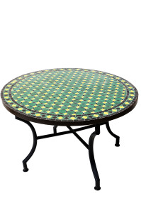 Marokkanischer Mosaiktisch Giralda Grün Gelb Schwarz...