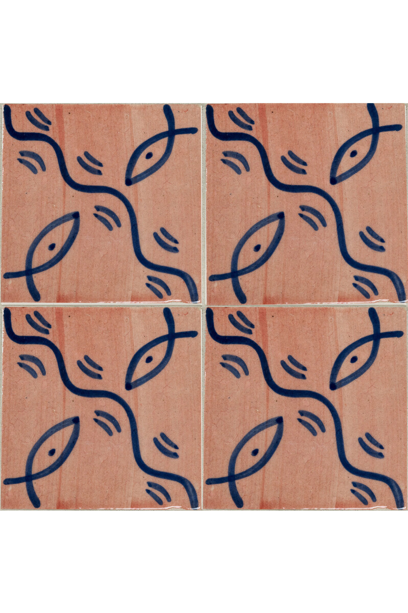 4er Set Marokkanische Fliese Gafur Muster 6 modern aus Keram