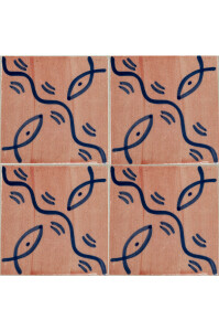 4er SET Marokkanische Fliesen Gafur - Muster 6 -