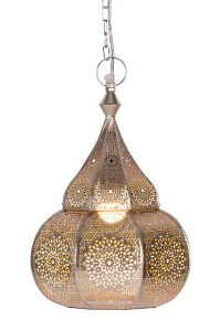 Orientalische Lampe Pendelleuchte Ilham Silber - 40cm