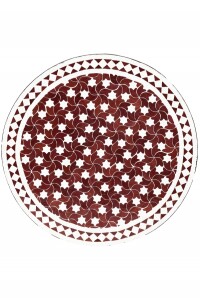 Marokkanischer Mosaiktisch Estrella Bordeaux Weiss 80cm |...