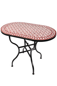 Marokkanischer Mosaiktisch Albaicin Weiss Bordeaux...