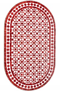 Marokkanischer Mosaiktisch Albaicin Weiss Bordeaux...