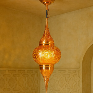 Pendelleuchte Hayati Kupfer 55cm | Marokkanische Lampe aus Messing