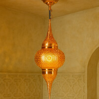 Pendelleuchte Hayati Kupfer 55cm | Marokkanische Lampe aus Messing