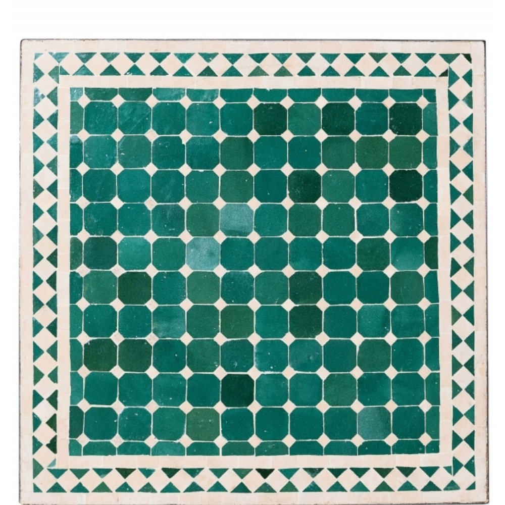 Orientalische Mosaikplatte Marrakesch Grün-Natur, 70x70
