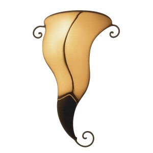 Orient Wandlampe Kurkuma Natur H 48 cm | Leder &...