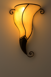 Orient Wandlampe Kurkuma Natur H 48 cm | Leder &...