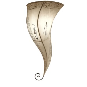 Orientalische Wandlampe Suma Natur | Ziegenleder &...