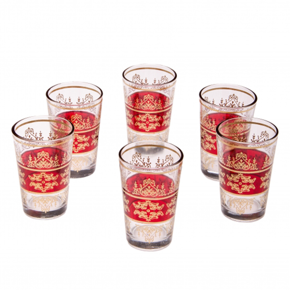 6er Set Marokkanische Teegläser Andalous Blau Gläs